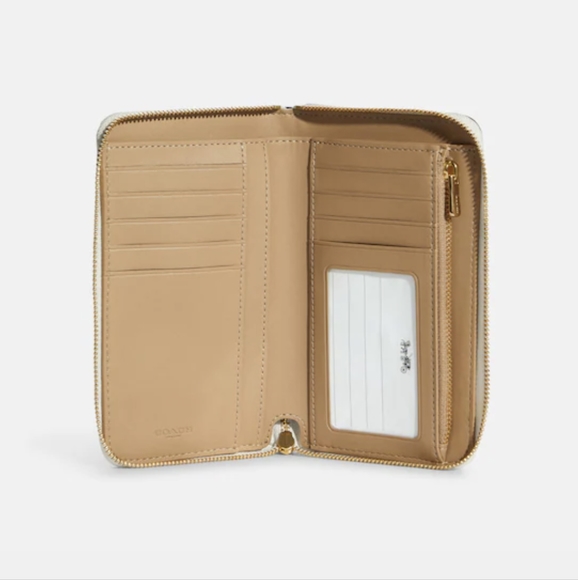 Coach Floral Whipstitch Refined Leather Zip Closure Medium Wallet + Gift Box Nwt - Picture 8 of 8